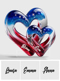 Two Hearts One Love - Personalized Couple Custom Shaped Acrylic Plaque