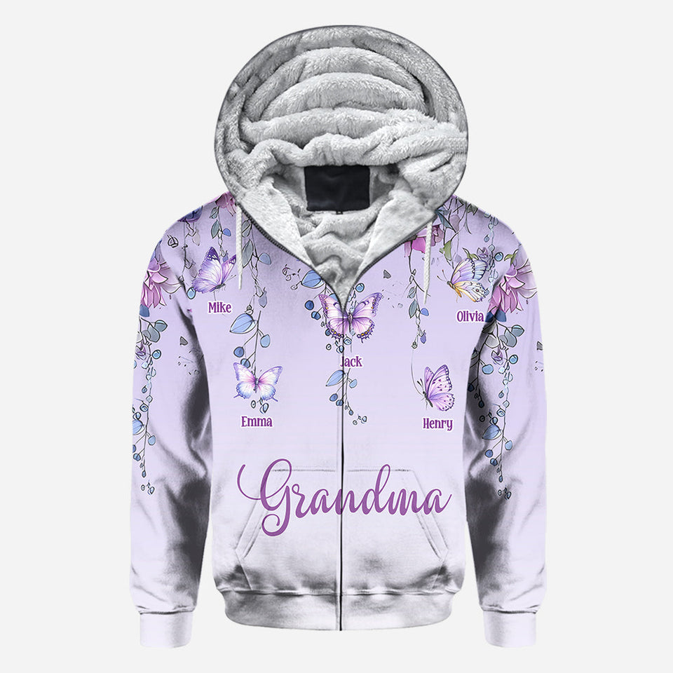 Grandma And Children Butterfly - Personalized Grandma All Over Shirt