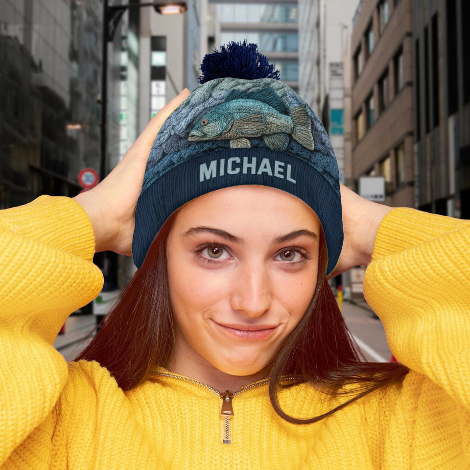 Love Fishing - Personalized Fishing Beanie Hat