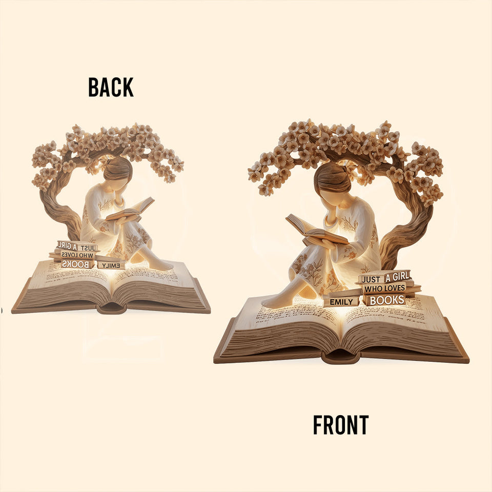 Just A Girl Who Loves Books - Personalized Book Custom Shaped Acrylic Plaque