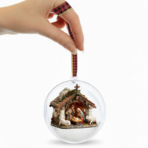 In God We Trust - Personalized Christian Snow Globe Ornament With Bow