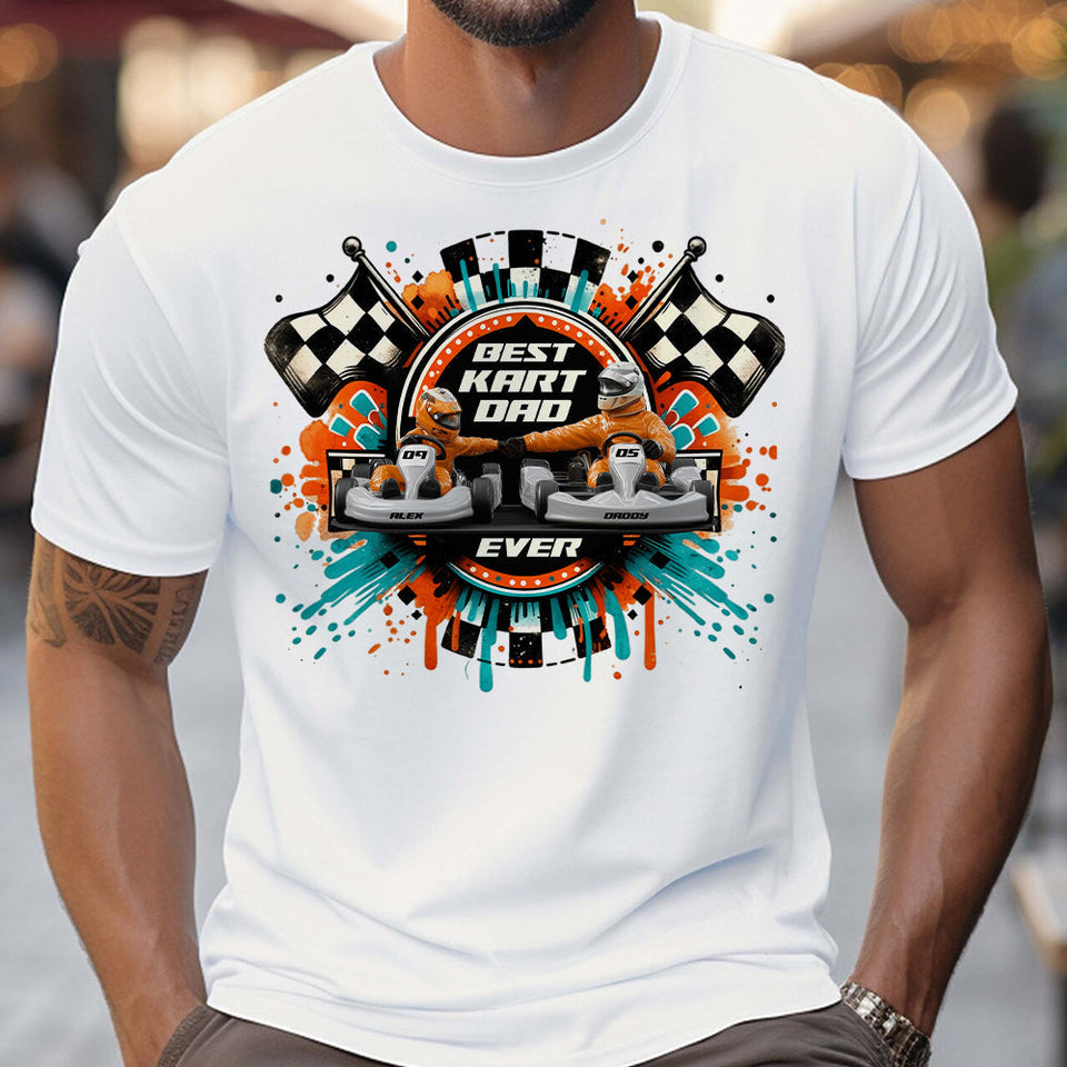 Kart Racing Loving Dad & Kid - Personalized Father T-shirt And Hoodie