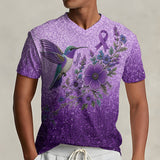 Alzheimer’s Awareness Month - Personalized Alzheimer Awareness Fully Printed V-Neck T-Shirt