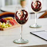 Awesome People Were Born In - Personalized Wine Wine Glass With Long Stem