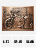 Garage Decoration - Personalized Biker LED Light Wall Clock