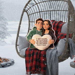 I Am Yours - Personalized Couple Faux Fur Shaped Pillow