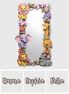 Safari Friends - Personalized Kid Wall Hanging Mirror