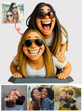 Funny Gift Cartoonish Exaggerated Mascot Style - Personalized Bestie Custom Shaped Acrylic Plaque