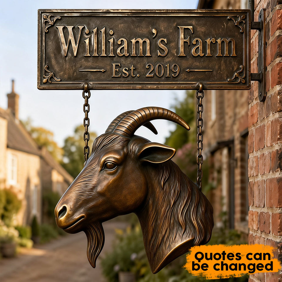 Happy Farm - Personalized Farmer Wooden Wall Mount Sign