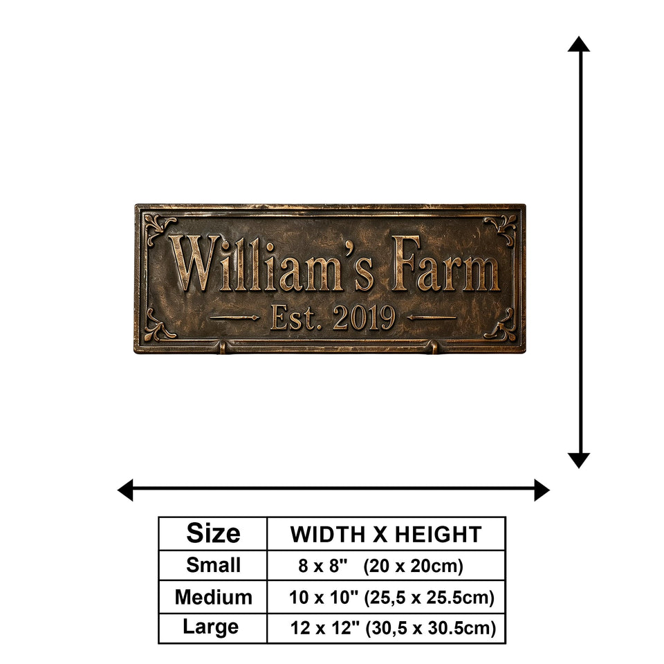 Happy Farm - Personalized Farmer Wooden Wall Mount Sign