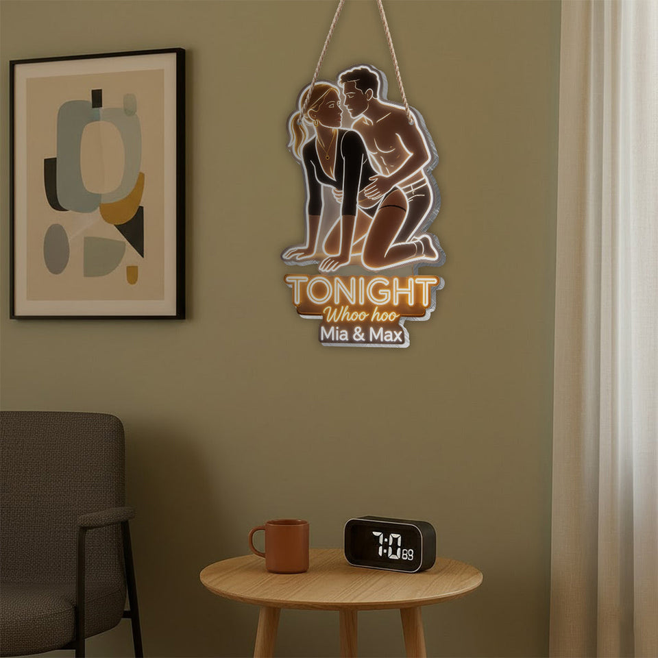 Not Tonight - Spicy Couple LED Light Acrylic Sign