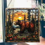 Forest Bear - Personalized Bear Window Hanging Suncatcher Ornament