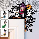 Welcome Foolish Mortals - Personalized Witch Door Frame Decoration