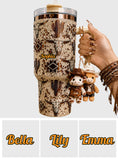 Western Pattern - Personalized Western Outfit Rhinestone Tumbler With Plush Charm