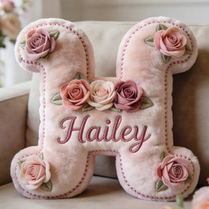 Any Photo Birth Flower Initial Name Letter - Personalized Self Love Premium Faux Fur Pillow