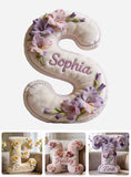 Any Photo Birth Flower Initial Name Letter - Personalized Self Love Premium Faux Fur Pillow