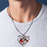 Custom Any Photo Birthmonth Flower - Personalized Self Love Shaped Metal Pendant Necklace