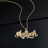 Custom Birth Flower - Personalized Self Love Shaped Metal Pendant Necklace