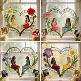 Any Photo If Friends Were Flowers I'd Pick You - Personalized Bestie Window Hanging Suncatcher Ornament