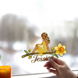 Custom Any Photo Birth Flower - Personalized Self Love Window Hanging Suncatcher Ornament