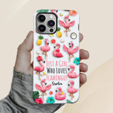 Love Flamingos - Personalized Flamingo Full Print Phone Case