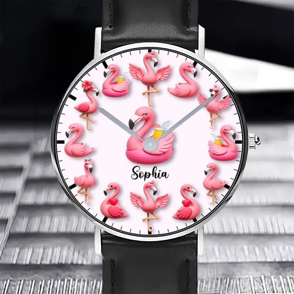 Love Flamingos - Personalized Flamingo Hand Watch