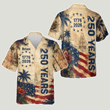 250 Years Vintage US Independence Day Aloha Shirt & Pants Set - Personalized Independence Day/ 4th of July Hawaiian Shirt & Men Shorts