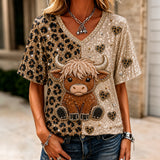 Love Highland Cow - Personalized Highland Cow Fully Printed V-Neck T-Shirt