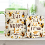 Just A Girl Who Loves Bees - Personalized Bee Accent Mug