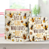 Just A Girl Who Loves Bees - Personalized Bee Accent Mug