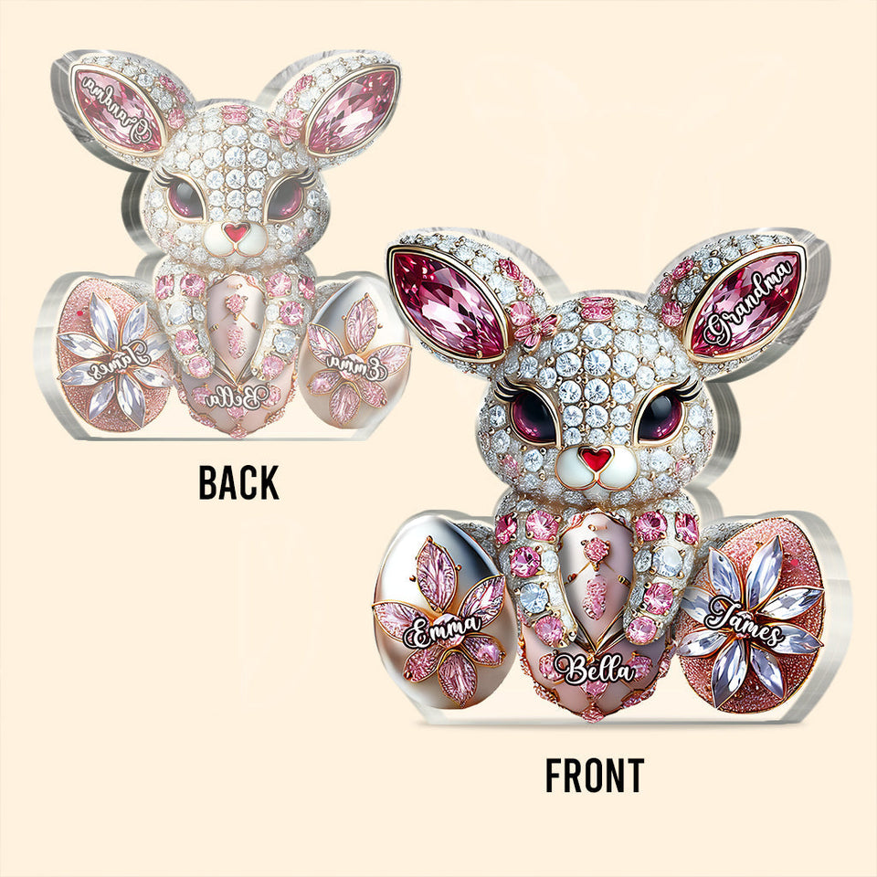Easter Bunny - Personalized Grandma Custom Shaped Acrylic Plaque