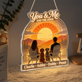 You & Me And The Dogs - Personalized Couple LED Light Acrylic Sign