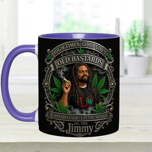 Old Bastards Cannabis Club LifeTime Member - Personalized Weed Accent Mug & Coaster