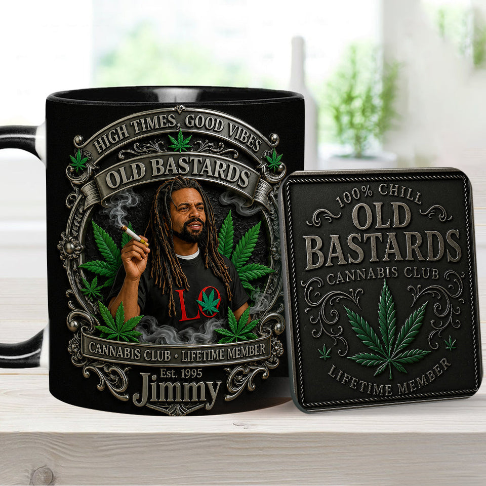 Old Bastards Cannabis Club LifeTime Member - Personalized Weed Accent Mug & Coaster