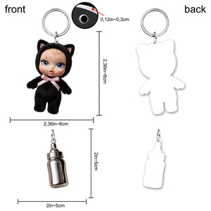 Y2K Animal Doll - Personalized Kid Keychain With Charms