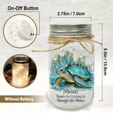 Thanks For Carrying Us Through Life's Waves - Personalized Turtle Mason Jar Light