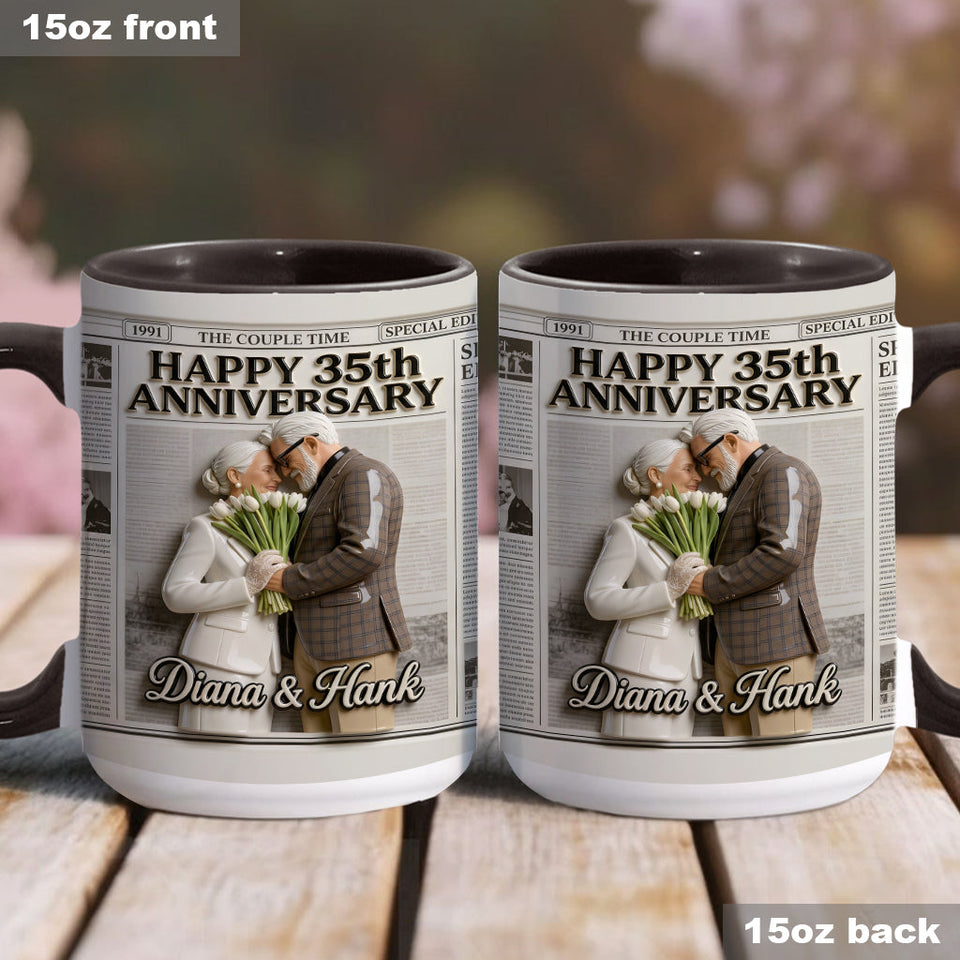 The Anniversary Times - Personalized Couple Accent Mug