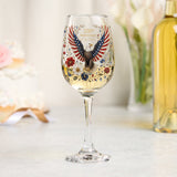 Land Of The Free - Personalized Bald Eagle Long Stem Wine Glass With Box