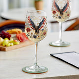 Land Of The Free - Personalized Bald Eagle Long Stem Wine Glass With Box