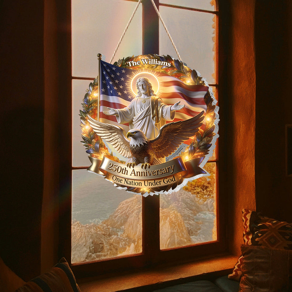 One Nation Under God - Personalized Christian LED Light Acrylic Sign