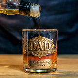 Thanks For Being My Rocks - Personalized Father Whiskey Decanter Set