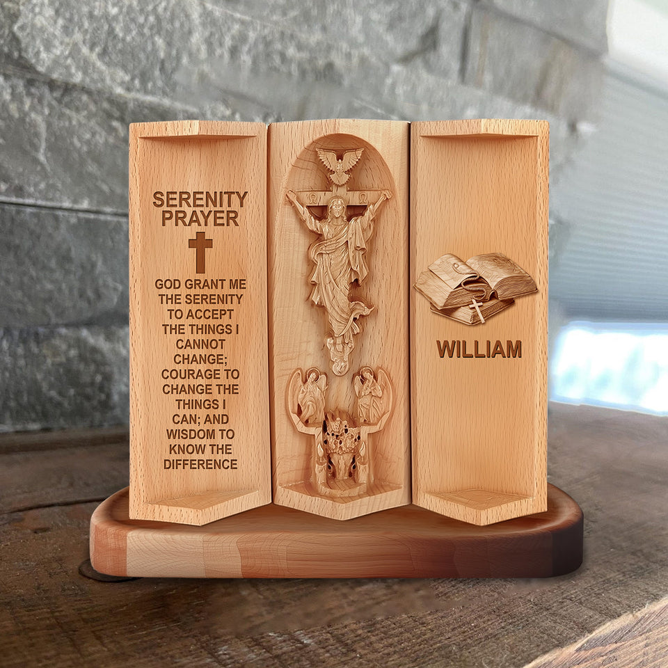 Serenity Prayer - Personalized Christian Custom Shaped Wood Plaque