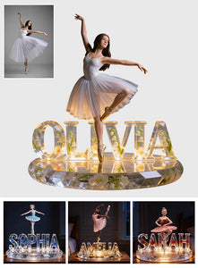 Ballerina & Floral - Personalized Ballet Acrylic LED Night Light