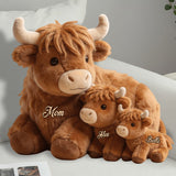 Cute Highland Cow Mama - Personalized Mother Faux Fur Shaped Pillow