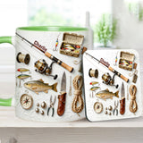 Love Fishing - Personalized Fishing Accent Mug & Coaster