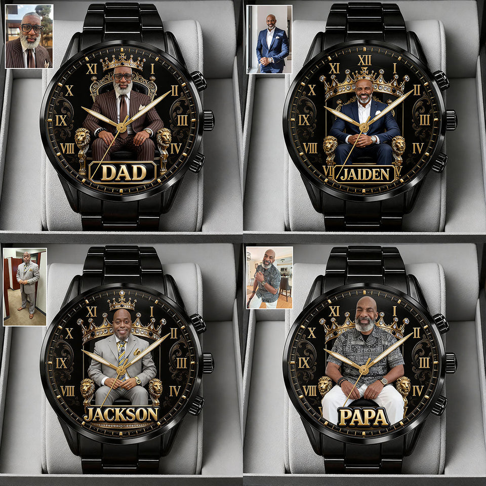 Custom Any Photo Gift For Dad/Grandpa/Uncle... - Personalized Father Hand Watch