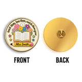 Teacher Gifts Boho Kraft - Personalized Teacher 3D Embossed Enamel Pin