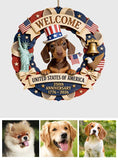 Pet Celebrate USA 250th Anniversary - Personalized Dog Custom Shaped Wood Sign