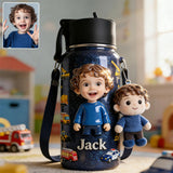 Custom Any Photo - Personalized Kid Kid Bottle With Plush Charm