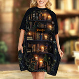 Just A Girl Who Loves Books - Personalized Book Sleep T-shirt Dress